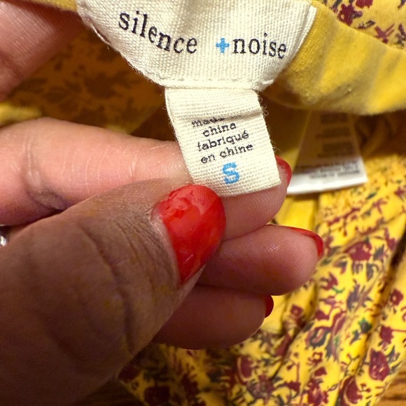 Silence + Noise Urban Outfitters Crop Tube Top Yellow Red Floral Print Small - Picture 5 of 7